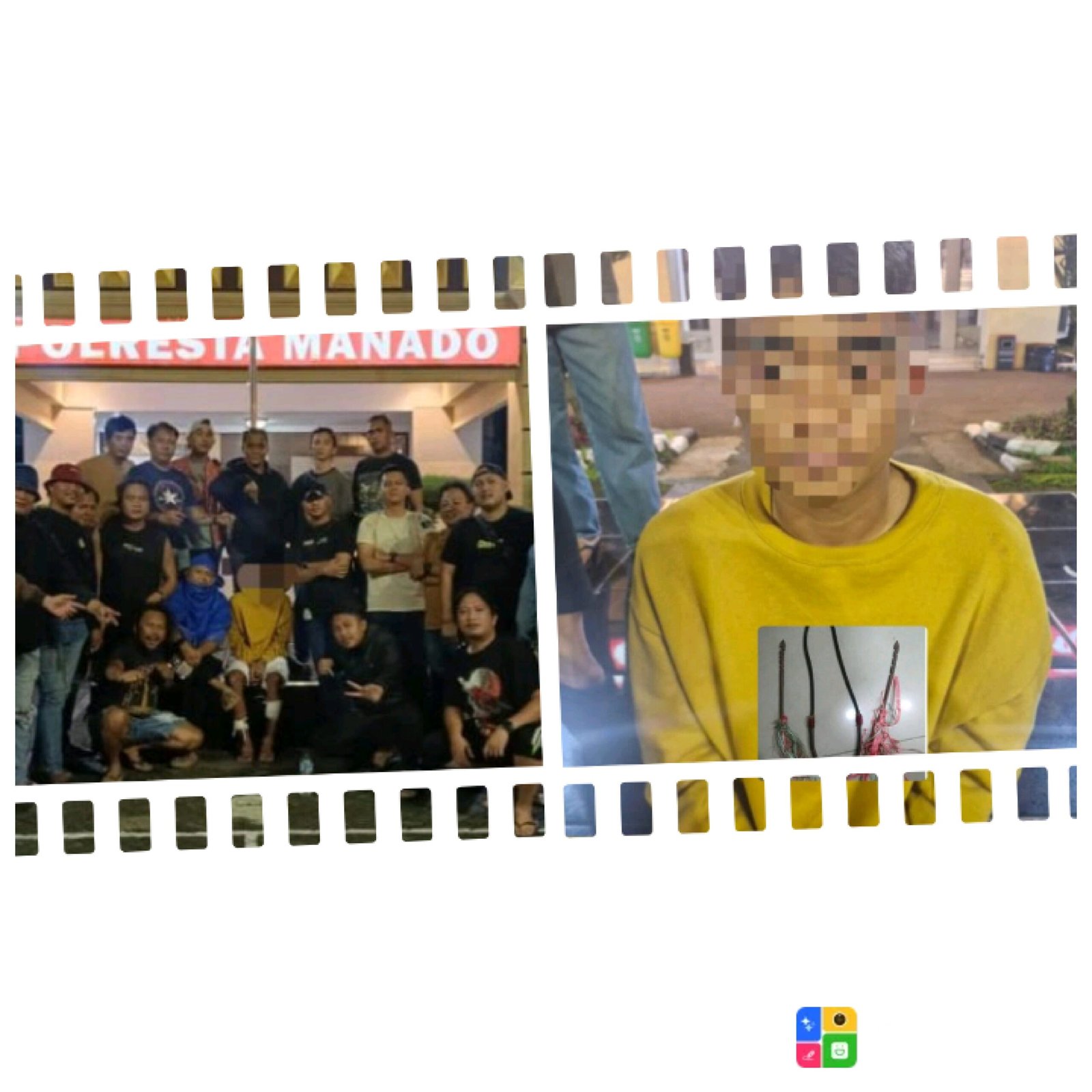 Tersangka saat di gelandang ke Mapolresta Manado, ( foto istimewa)