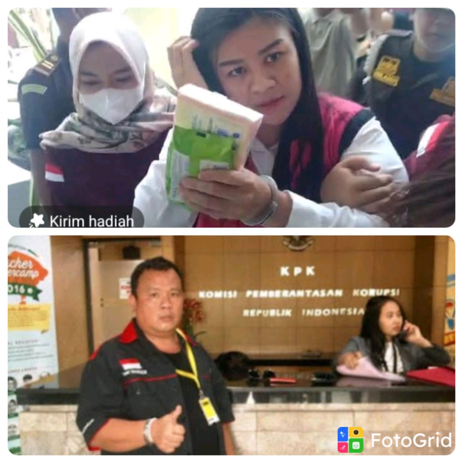Foto Bupati non aktif, Chyntia Ingrid Kalangit, insert foto ketua LSM AMTI Pusat, Tommy Turangan, (foto istimewa)