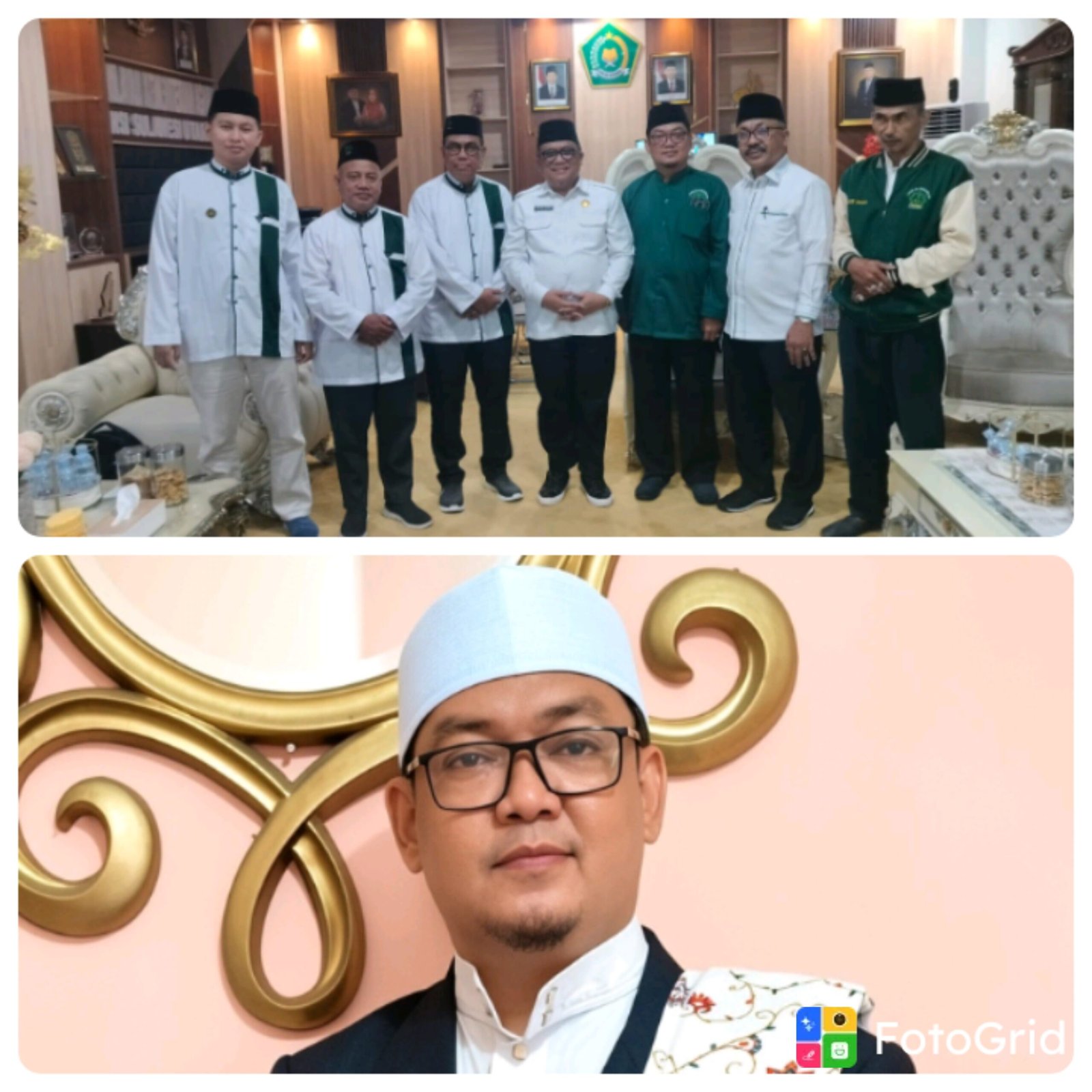 Fosda saat bersilaturahmi dengan kakanwil sulut, foto insert sekretaris umum fosda, ustad taufik Adam,(foto istimewa)