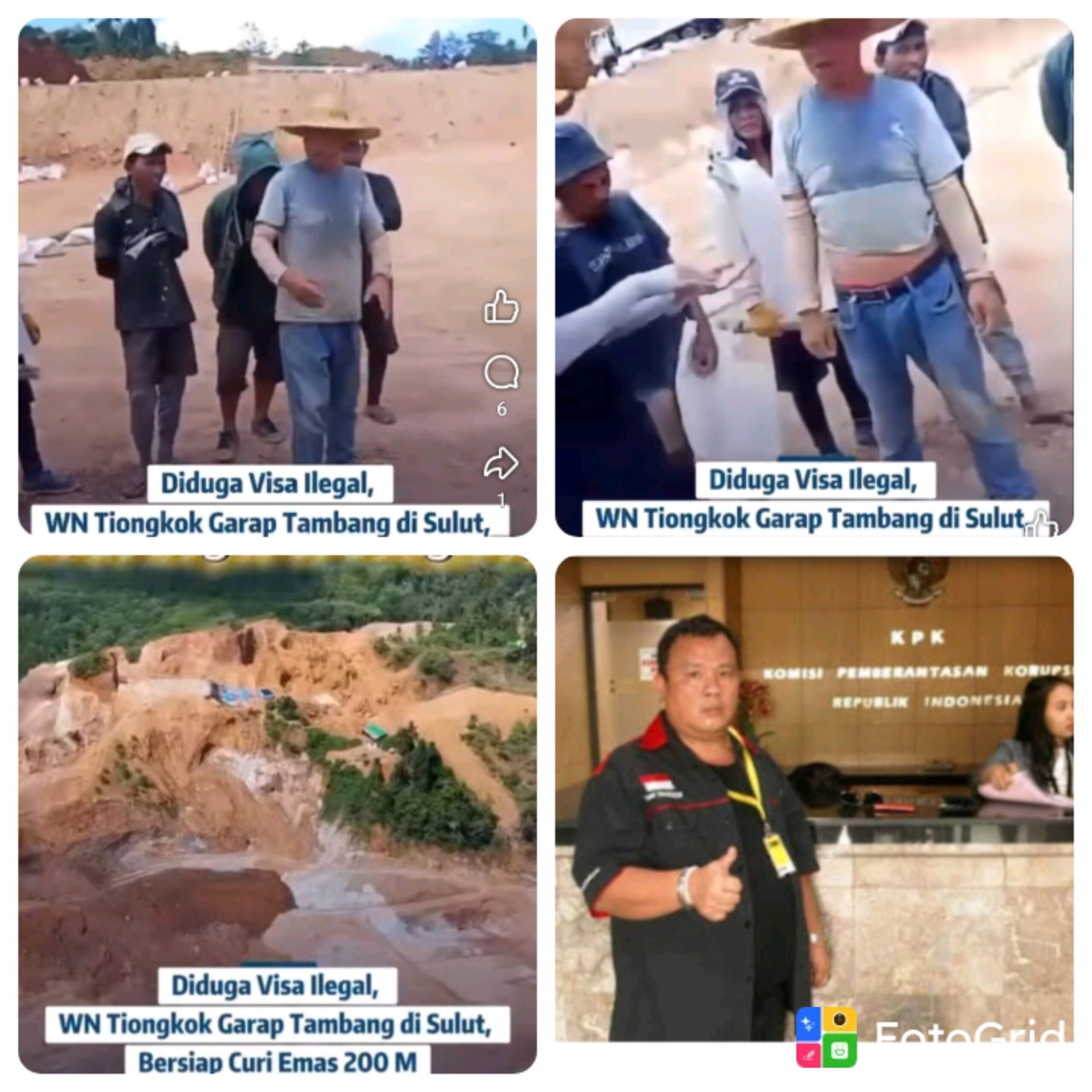 foto keberadaan tenaga asing dari Tiongkok berada di lokasi tambang ilegal sangihe, foto insert ketua LSM AMTI pusat Tommy Turangan, (foto istimewa)