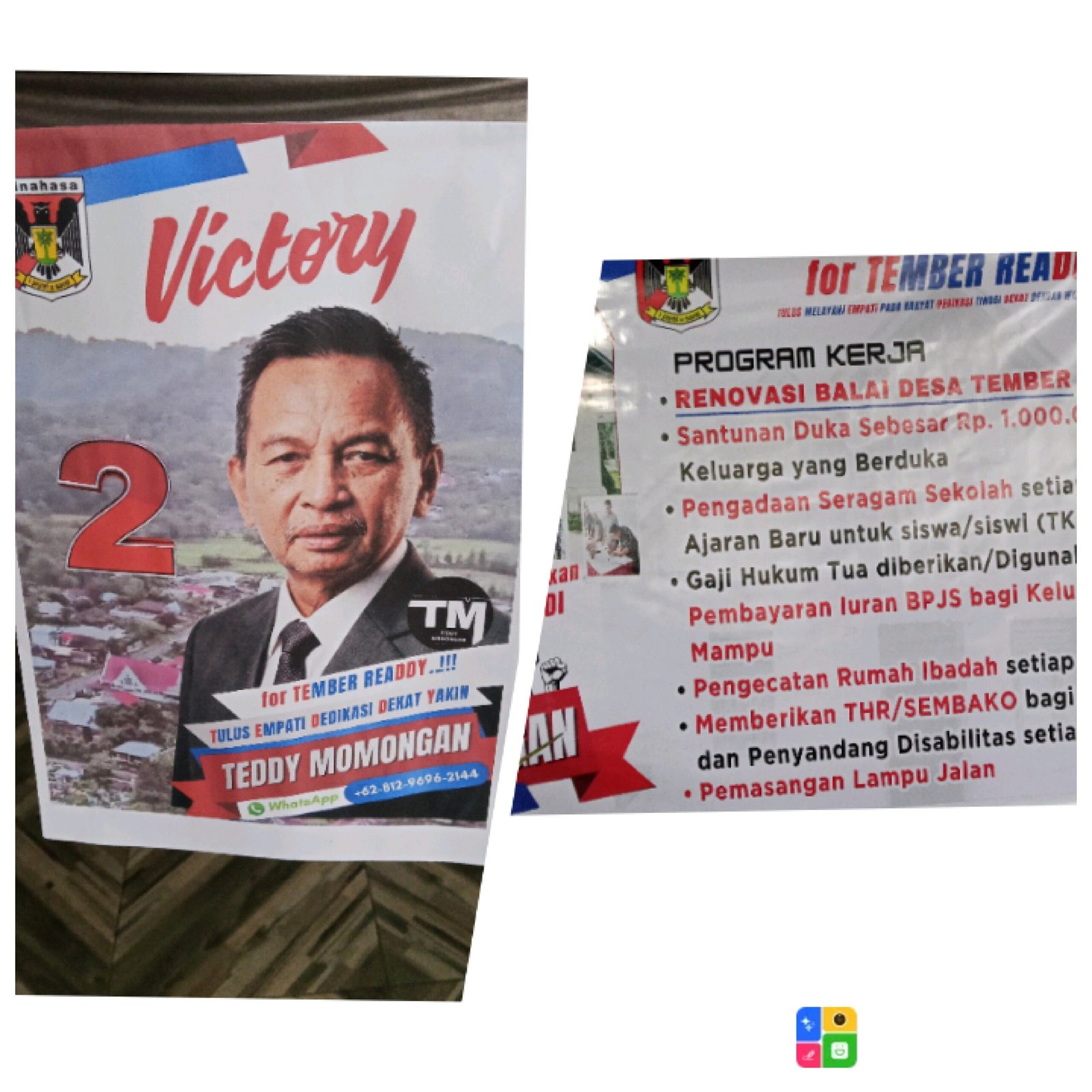 foto calon hukum tua, Teddy momongan.