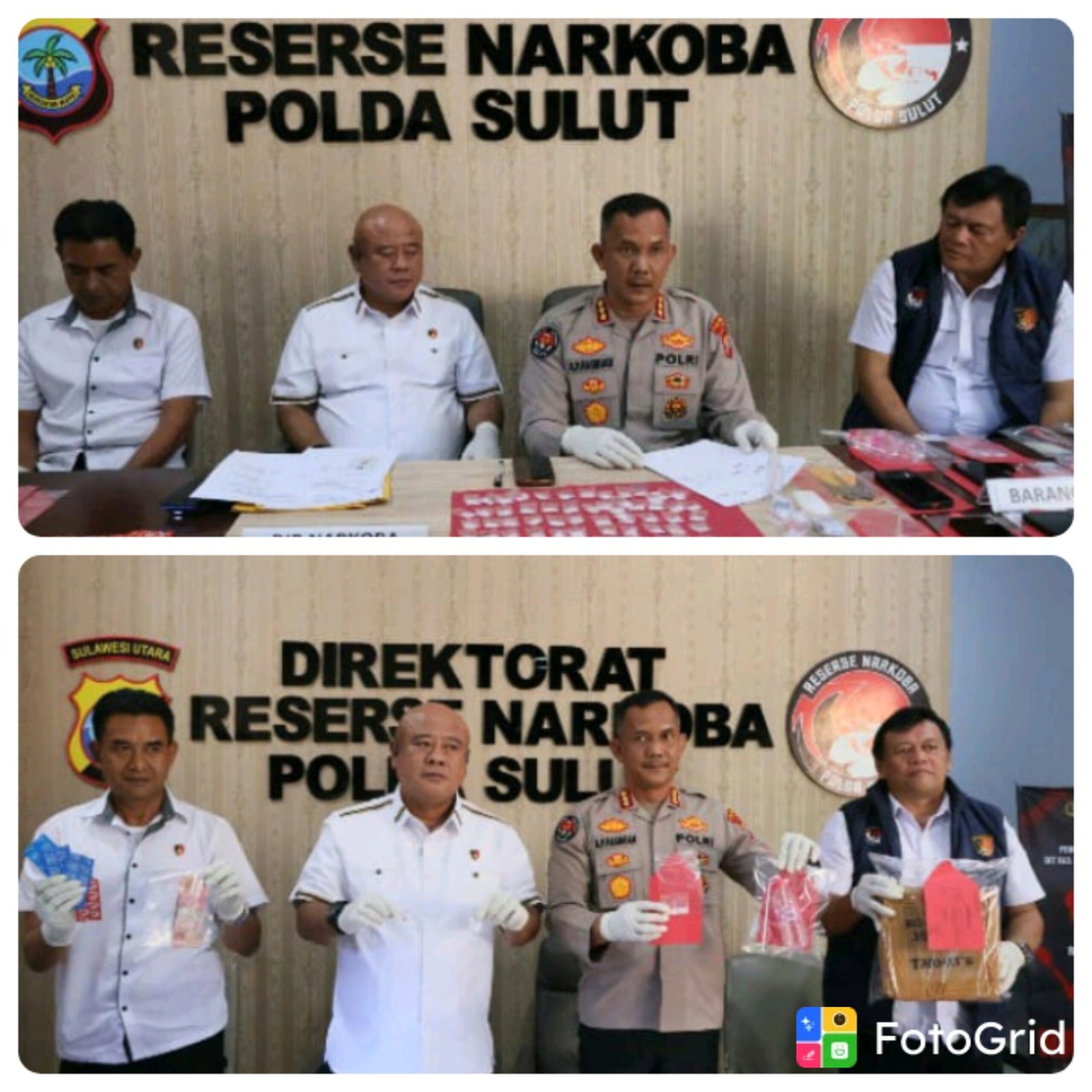 saat melaksanakan kegiatan konferensi pers, (foto humas Polda sulut)