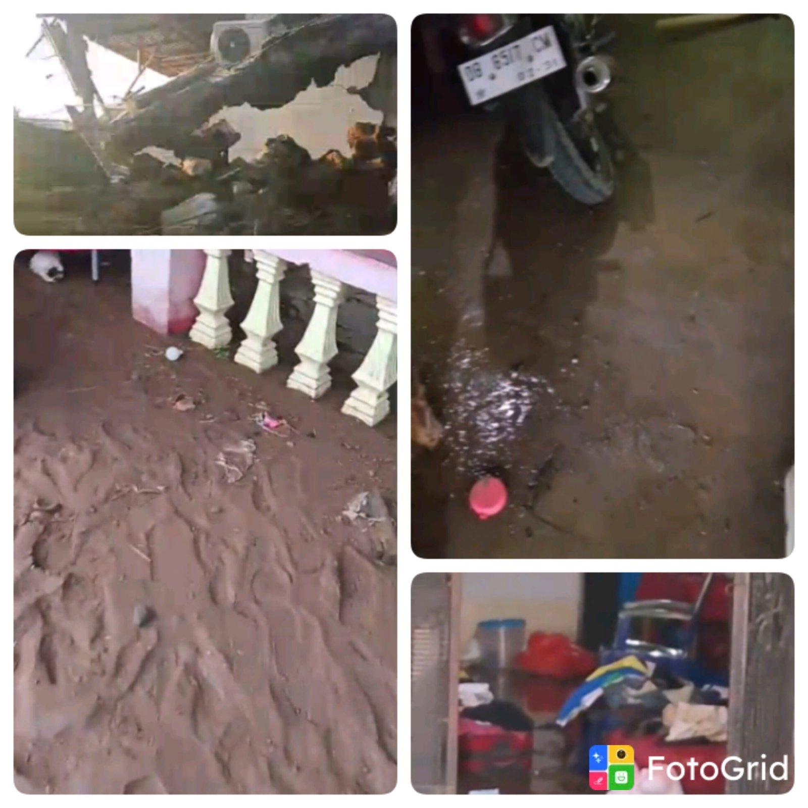 Foto kondisi rumah saat pecah pipa milik PDAM Wenang Wanua.