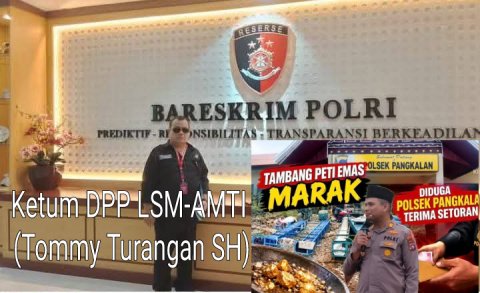 Ketua umum LSM AMTI pusat Tommy Turangan saat berada di mabes polri. (Foto istimewa)